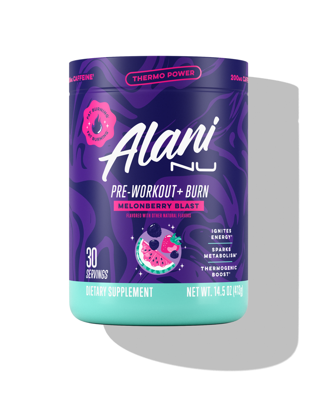 pre-workout+ burn - melonberry blast